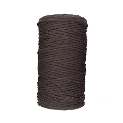 Coconut Marrón Cordón de macramé de algodón de 1 capas de 100 m, cuerda de algodón retorcida de macramé, para colgar en la pared, diy artesanía, coco marrón, 3 mm, aproximadamente 109.36 yardas (100 m) / rollo