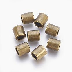 Antique Bronze Tibetan Style Alloy Beads, Cadmium Free & Lead Free, Column, Antique Bronze Color, 9x8mm, Hole: 6mm