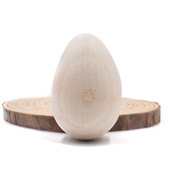Wheat Unfinished Wood DIY Craft Supplies, for Home Decor, Egg Shape, Wheat, 6.1x4.1cm