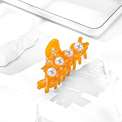 Оранжевый Заколки для волос в форме когтей из ацетата целлюлозы, аксессуары для волос для женщин и девочек, оранжевые, 100x40 мм