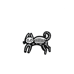 Cat Shape Safety Brooch Pin, Alloy Enamel Badge for Suit Shirt Collar, Cat Shape, 22x27mm