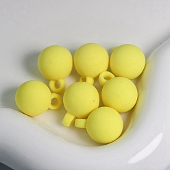 Gold Luminous Baking Paint Acrylic Pendants, Glow in the Dark, Round, Gold, 16mm, about 50pcs/bag