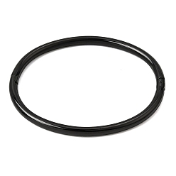 Black 304 Stainless Steel Hinged Cuff Bangles, Torque Bangles for Women, Ion Plating(IP), Black, Inner Diameter: 2.20x2.48 inch(5.6x6.3cm)