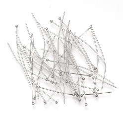Stainless Steel Color 304 Stainless Steel Ball Head pins, Stainless Steel Color, 40x0.7mm, 21 Gauge, Head: 2mm