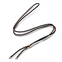 Coffee 2.5MM Adjustable Braided Nylon Cords Necklace Making, with Golden Brass Finding, Coffee, 27.56 inch(70cm)