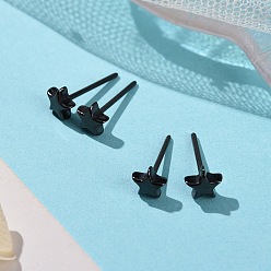Black Hypoallergenic Bioceramics Zirconia Ceramic Star Stud Earrings, No Fading and Nickel Free, Black, 5.5x5.5mm