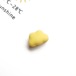 Желтый 3d облачные смоляные кабошоны, Диетические аксессуары, украшение для чехла телефона/брелок-подвеска/наклейка на холодильник, желтые, 20x14x12 мм