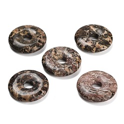 Леопардовая Яшма Натуральные шкуры яшмы из леопарда, подвески в виде пончиков/пи-дисков, 30x6.5 мм, отверстие : 7.5 мм