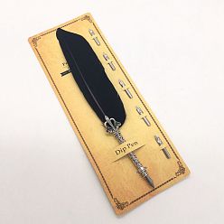 Черный Перо индейки, с наконечником ручки из сплава и сменными наконечниками, на день учителя, чёрные, 285 мм
