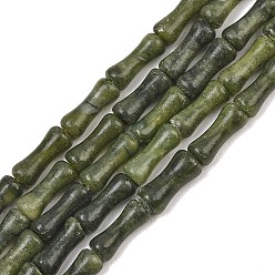 Chinese Jade Natural Chinese Jade Beads Strands, Bamboo Joint, 12x5mm, Hole: 1.2mm, about 37pcs/strand, 14.96''(38cm)