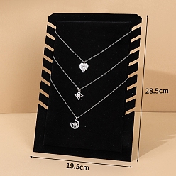 Black Velvet Necklace Display Stands, Jewelry Display Organizer Rack for Necklaces, Rectangle, Black, 19.5x28.5cm