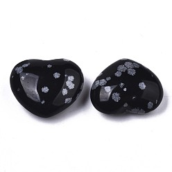 Snowflake Obsidian Natural Snowflake Obsidian Heart Love Stone, Pocket Palm Stone for Reiki Balancing, 20x23x10mm