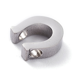 Stainless Steel Color 304 Stainless Steel Charms, Horseshoe, Stainless Steel Color, 9x8x3mm, Hole: 1.8mm