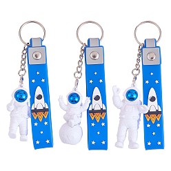 Blue 3Pcs Astronaut Keychain Cute Space Keychain for Backpack Wallet Car Keychain Decoration Children's Space Party Favors, Blue, 21.5cm