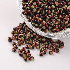 Colorful 8/0 Opaque Colours Seep Glass Beads, Round Seed Beads, Colorful, 2.5~3x2~3mm, Hole: 0.8mm, about 15000pcs/450g