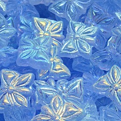 Королевский синий Непрозрачные бусины из прозрачного стекла, бабочка, королевский синий, 15x12 мм