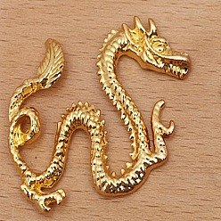 Golden Alloy Cabochons, Dragon, Golden, 48x32mm