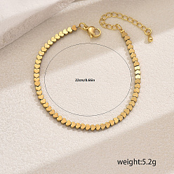 Сердце Элегантные винтажные латунные браслеты с бусинами для женщин, сердце, внутренний диаметр: 9-1/4 дюйм (23.5 см)