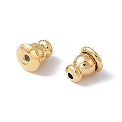 Real 18K Gold Plated Rack Plating Brass Ear Nuts, Long-Lasting Plated, Cadmium Free & Lead Free, Chess, Real 18K Gold Plated, 6x5mm, Hole: 0.8mm