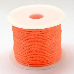 Dark Orange Braided Nylon Thread, Dark Orange, 2mm, about 54.68 yards(50m)/roll
