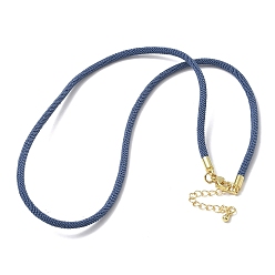 Стально-синий 3 изготовление ожерелий из нейлонового шнура миланского плетения толщиной ☐ мм, с латунными выводами и 304 застежками из лобстера из нержавеющей стали, золотые, стойки покрытие, долговечный, стальной синий, 17.83 дюйм (45.3 см)