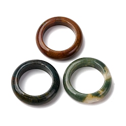 (RRHB277) Кристалл на подкладке из медово-бежевого цвета Натуральное индийское агатовое простое кольцо для женщин, размер США 9 (18.9 мм)