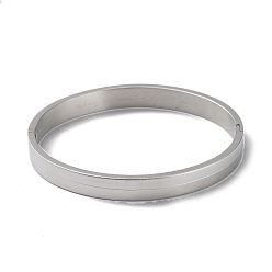Stainless Steel Color 304 Stainless Steel Plain Bangle, Stainless Steel Color, Inner Diameter: 2-1/8x2-1/2 inch(5.4x6.3cm)
