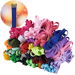 Mixed Color Elastic Cord, with Polyester Outside and Rubber Inside, Mixed Color, 6mm, 28colors, 2m/color, 56m/set