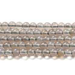 Grey Agate Natural Grey Agate Beads Strands, Grade AB+, Round, 3mm, Hole: 0.7mm, about 136pcs/strand, 15.83''(40.2cm)
