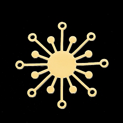 Золотой 201 из нержавеющей стали Компоненты для люстр ссылки, лазерная резка, цветок, золотые, 37x37x1 мм, отверстие : 1.8 мм
