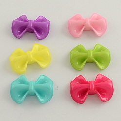 Mixed Color Opaque Acrylic Bowknot Cabochons, Mixed Color, 24x31x8mm, about 340pcs/500g