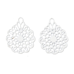 Белый Аэрозольная краска 430 подвески из нержавеющей стали, цветок, белые, 14.5x11.5x0.3 мм, отверстие : 2x1 мм