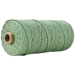 Dark Sea Green Cotton String Threads for Crafts Knitting Making, Dark Sea Green, 3mm, about 109.36 Yards(100m)/Roll