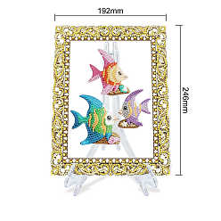 Fish DIY Acrylic Picture Frame Diamond Painting Kits, Fish, 246x192mm