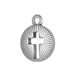 Нержавеющая Сталь Цвет 304 прелести нержавеющей стали, крестик, цвет нержавеющей стали, 13x10 мм