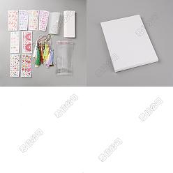 (52) Непрозрачная лаванда Наборы для изготовления книг своими руками, включая прозрачную акриловую доску, чистый лист бумаги, кистями, УФ-наклейки, разноцветные, 116~120x36~43x0.5 мм