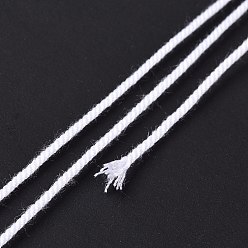 White Macrame Cotton Cord, Braided Rope, with Plastic Reel, for Wall Hanging, Crafts, Gift Wrapping, White, 1.2mm, about 26.25 Yards(24m)/Roll