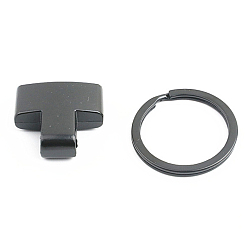 Electrophoresis Black Disassembled Alloy Purse Chain Connector Ring, Bag Replacement Accessorieas, Electrophoresis Black, 4.6x2.3cm, Hole: 25mm, Inner Diameter: 0.4x2.2cm