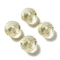 Лимонный шифон Стекло k9 стекло, имитация Австрийские кристаллические шарики, граненые, рондель, лимонный шифон, 12x8 мм, отверстие : 1 мм