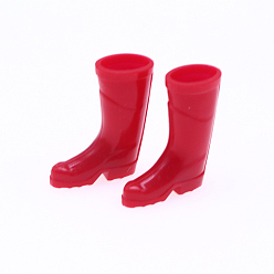 Red Plastic Rainshoes, Doll Making Accessories, Red, 35x25mm