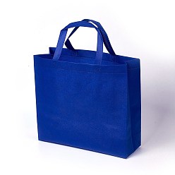 Темно-Синий Экологически чистые многоразовые сумки, нетканые сумки для покупок, темно-синий, 37.5x12.5x35 см