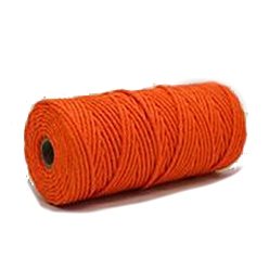 Orange Red Cotton String Threads, Macrame Cord, Decorative String Threads, for DIY Crafts, Gift Wrapping and Jewelry Making, Orange Red, 4mm, about 109.36 Yards(100m)/Roll