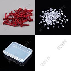 Red 42Pcs Spray Painted Alloy Stud Earring Findings, with Brass Pins and Horizontal Loops, Bowknot, with 84Pcs Plastic Ear Nuts, Red, 7x10.5mm, Hole: 1.4mm, Pin: 12.5x0.7mm