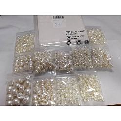 (52) Непрозрачная лаванда Примерно 660 шт. 330 г 11 стили 1 -отверстия, АБС-пластик, имитация жемчуга, пуговицы, полукруглый и гриб, разноцветные, 7.5~20.1 мм, отверстие : 1.2~4 мм, 30 g / style