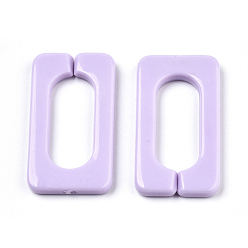 Lilac Opaque Acrylic Linking Rings, Quick Link Connectors, for Cross Chains Making, Rectangle, Lilac, 43.5x23x4.5mm, Inner Diameter: 30x12mm, about 147pcs/500g