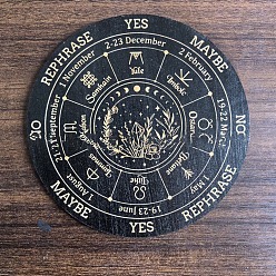 Лист Деревянная маятниковая доска, деревянная гадальная доска для биолокации, для колдовства принадлежности для викканского алтаря, плоско-круглые, лист, 150 мм