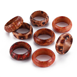 Mixed Color Wood Thumb Rings, Mixed Color, Size 9, 19mm