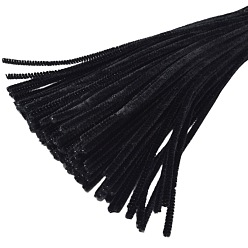 Черный Плюшевые палочки своими руками, стебли синели, трубочисты, Изготовление куклы из детского материала для поделок, чёрные, 300x6 мм, около 98~100 шт / упаковка