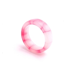 Ярко-Розовый Cmолы кольца, два тона, имитация нефрита, ярко-розовый, внутренний диаметр: 18 мм