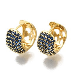 Прусский Синий Серьги-кольца из латуни с микропаве из кубического циркония, долговечный, без свинца и без кадмия, реальный 18 k позолоченный, берлинская лазурь, 16.5x9.5 мм
